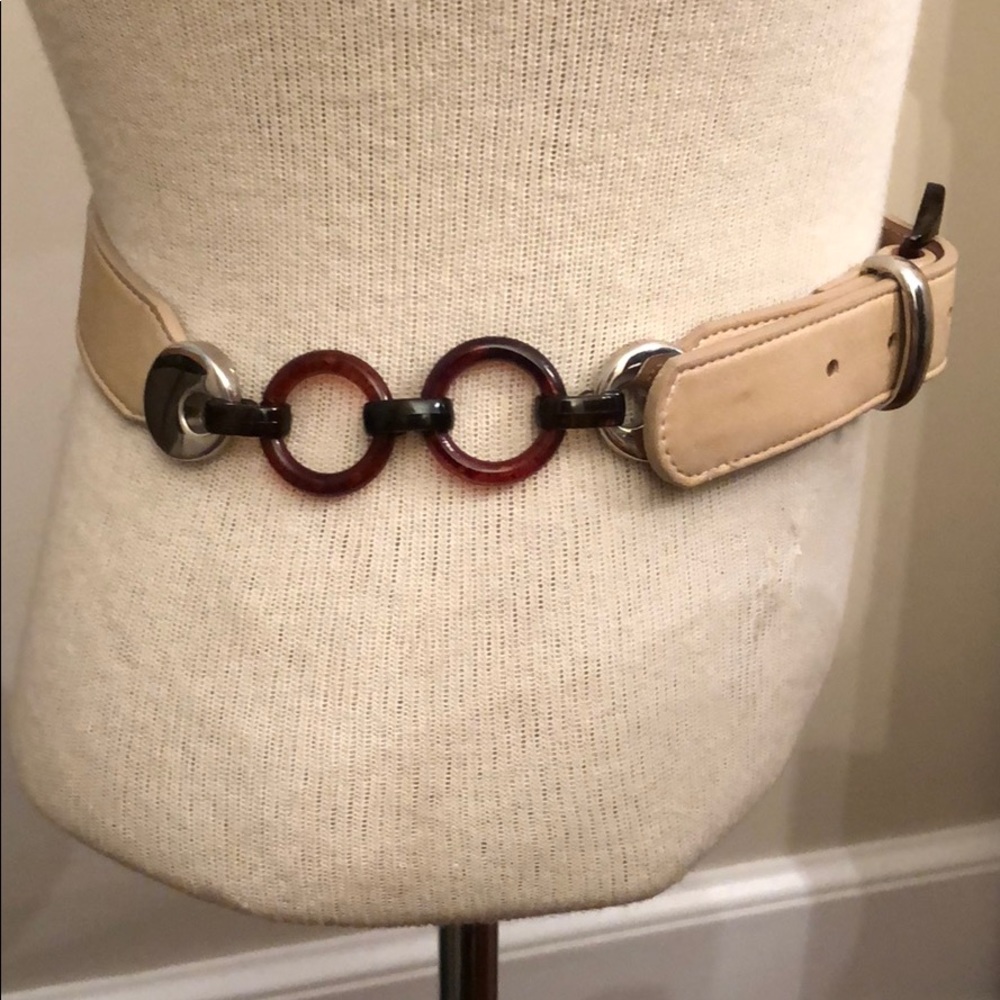 LEATHEROCK Tan Leather & Tortoise Shell Link Belt - Picture 11 of 12